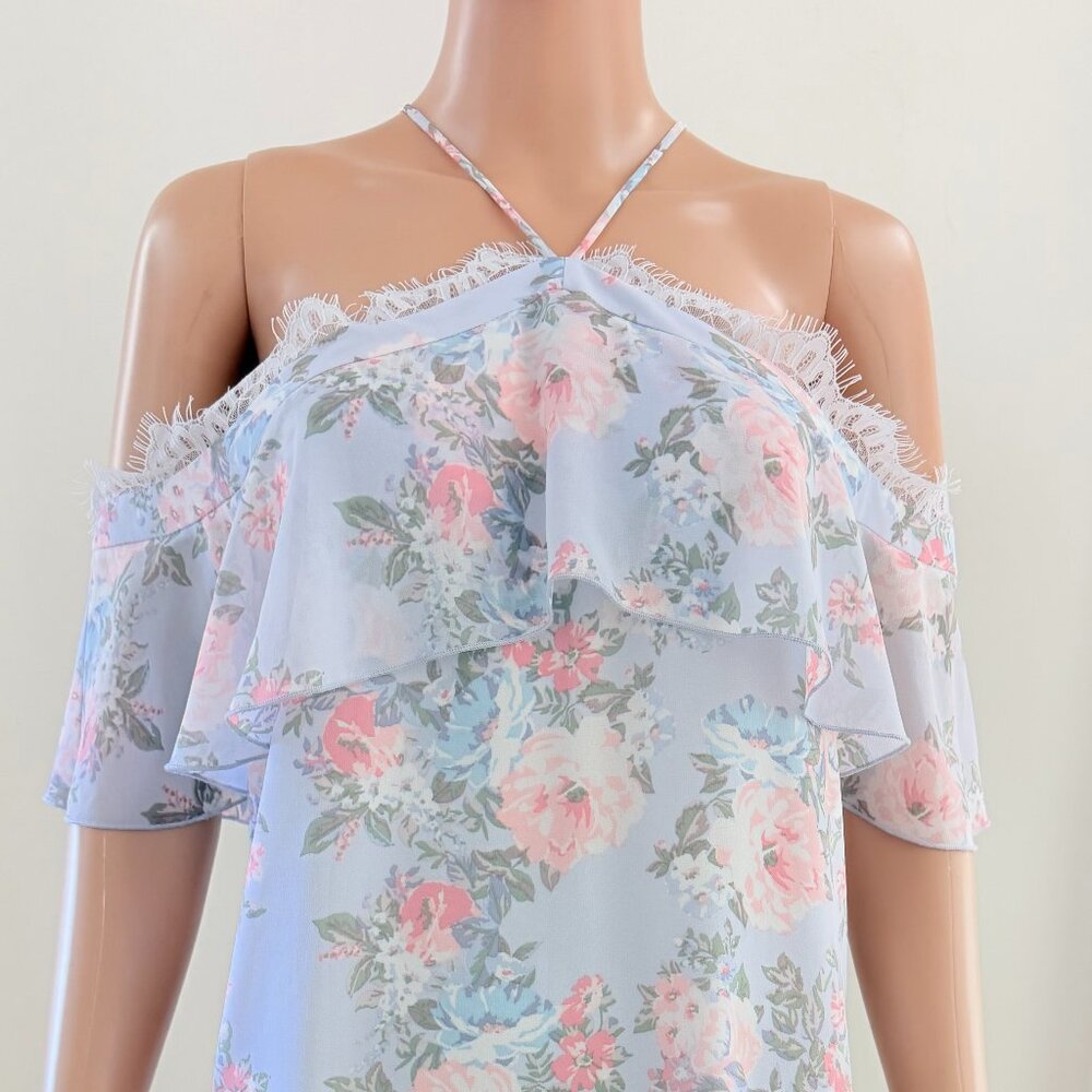 WAYF Women's Multicolor Off Shoulder Blouse Floral Boho Size Medium  M NWT